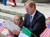 Repro Free 3/7/2012. News. Getting in to the spirit of the U.S. National Holiday on July 4 An Taoiseach Enda Kenny T.D. was on hand today (July 3) to launch the JFK50 a year of planned events to celebrate the historic visit of President John F Kennedy to his hometown of New Ross, County Wexford fifty years ago in 1963. An Taoiseach is pictured with Evelyn McCormack and Peig Waters. The years events are outlined on JFK50Ireland.com  Photograph  Mary Browne